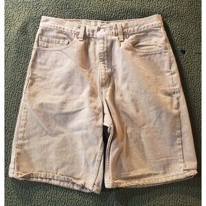 Vintage Levi's 550 Denim Jean Shorts Men's 34 Relaxed Fit Khaki Y2K Made in USA